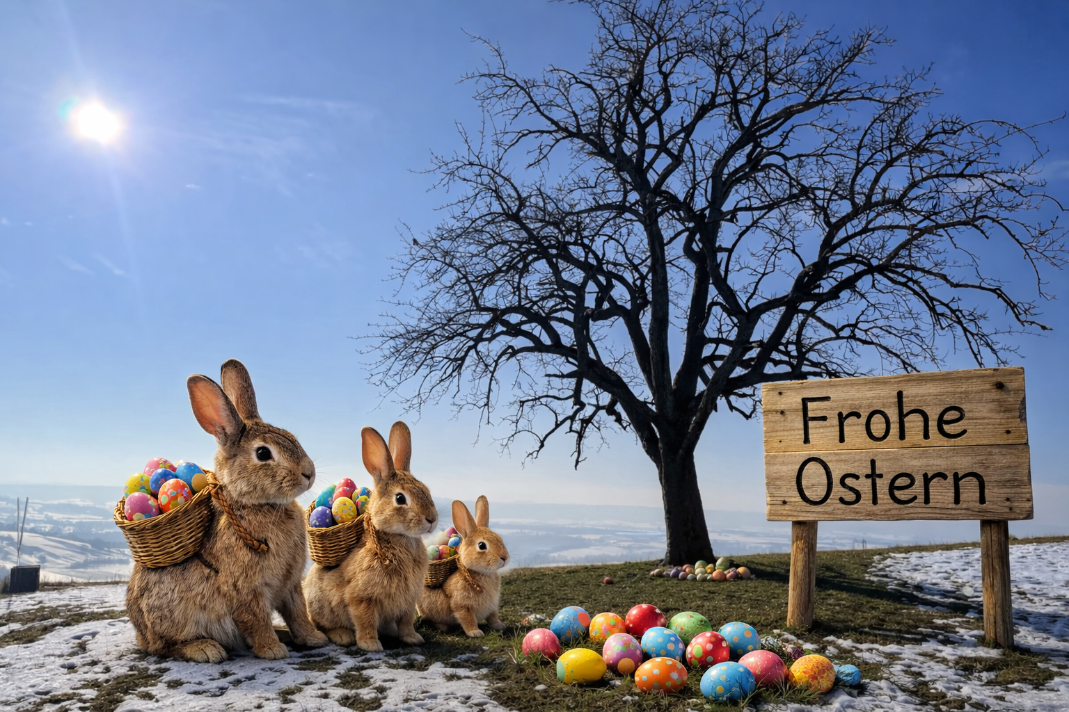 Osterfamilie auf dem Einkorn